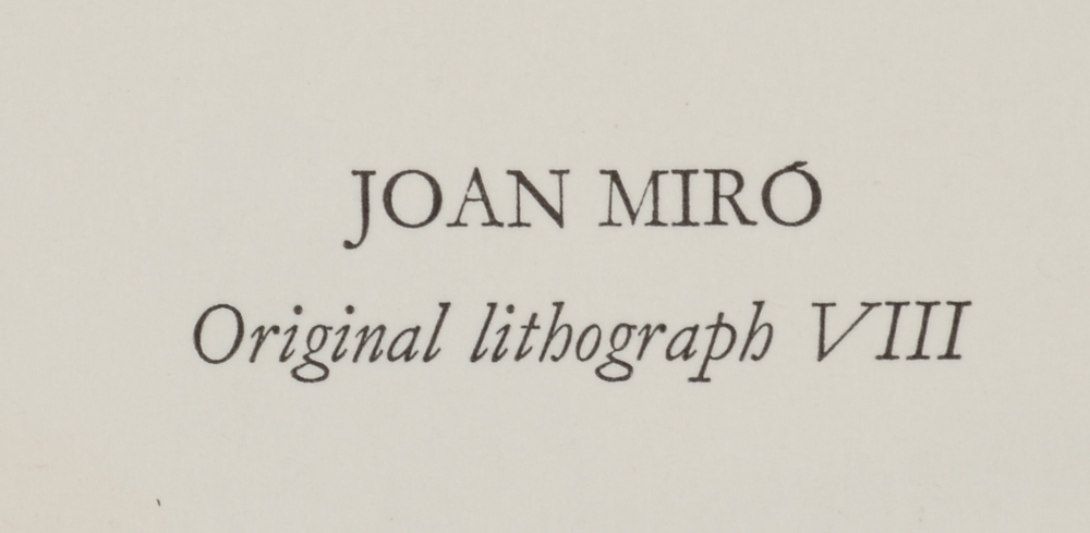 Joan Miró Hand-Pulled Lithograph from "LITHOGRAPHS II"