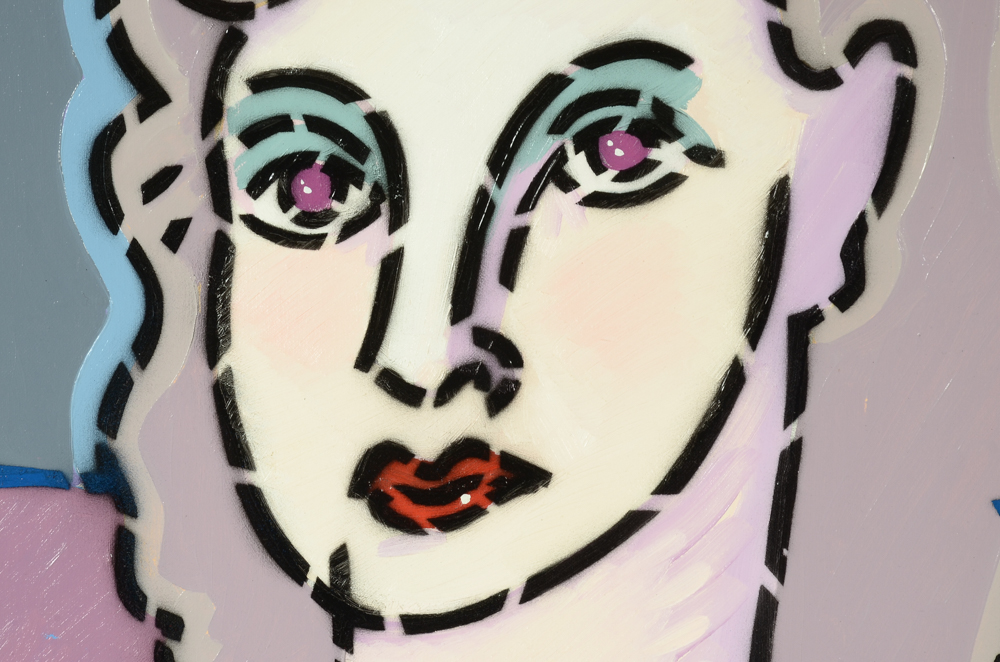 Paul Harmon Original 1990 Mixed Media Portrait on Canvas