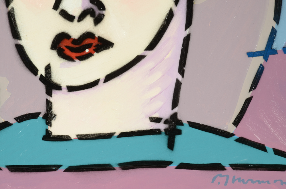 Paul Harmon Original 1990 Mixed Media Portrait on Canvas