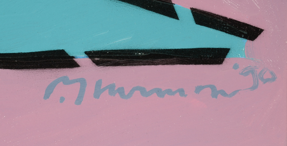 Paul Harmon Original 1990 Mixed Media Portrait on Canvas