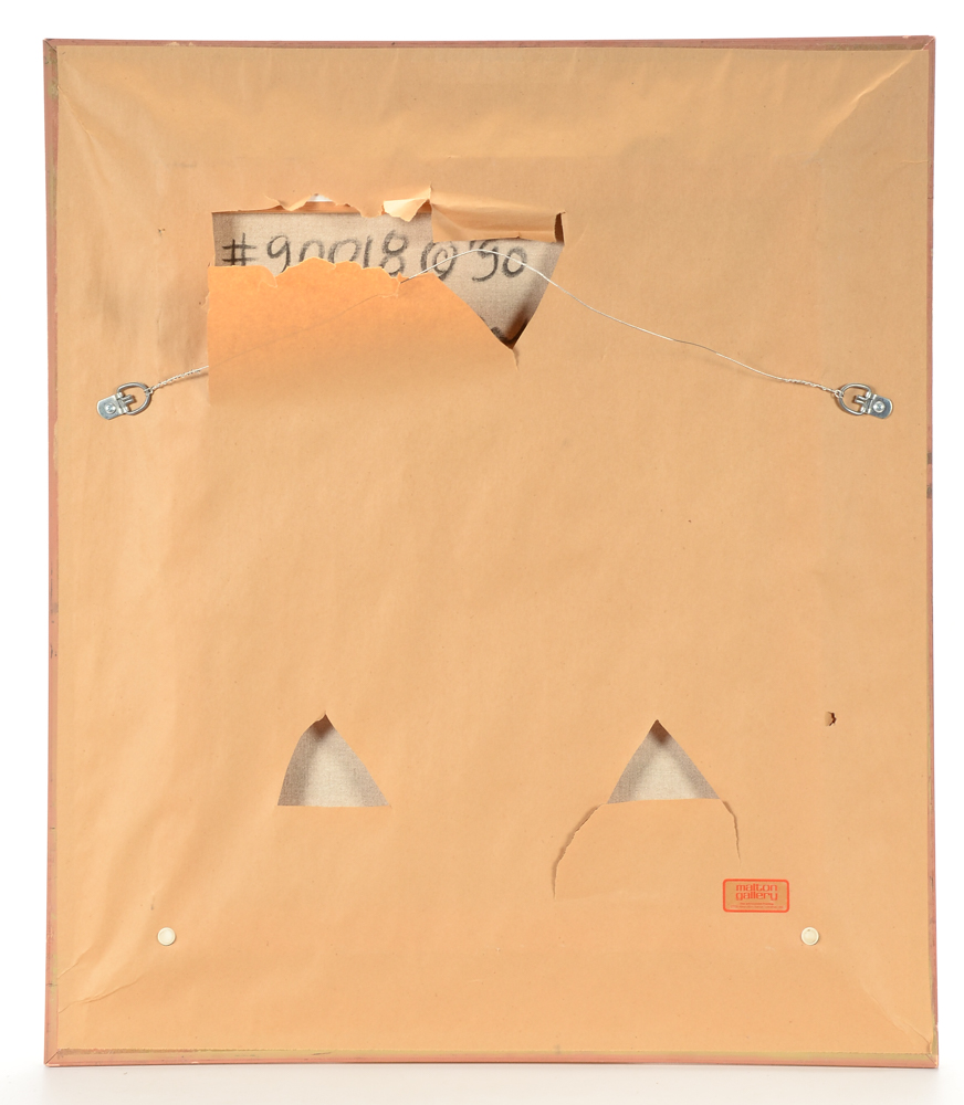 Paul Harmon Original 1990 Mixed Media Portrait on Canvas