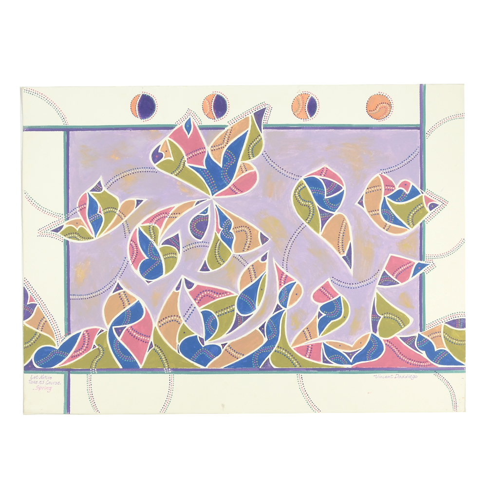 Vincent Daddiego Original Acrylic Painting on Paper "Spring"