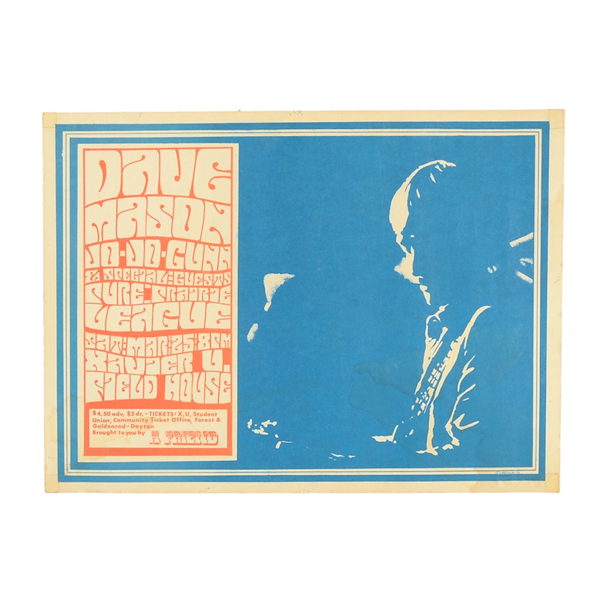 Vintage Dave Mason Concert at Xavier University Poster