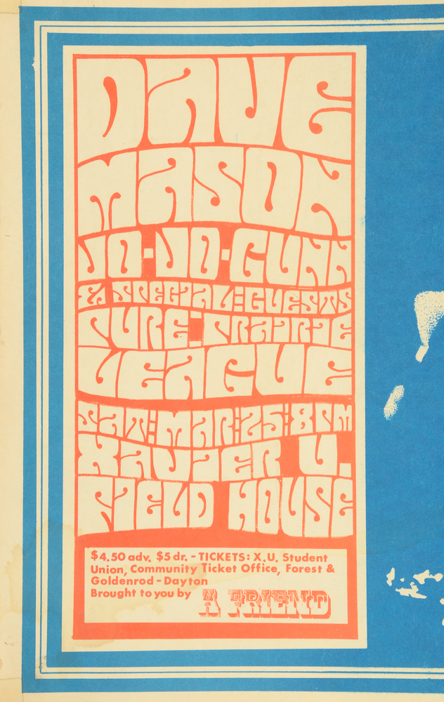 Vintage Dave Mason Concert at Xavier University Poster