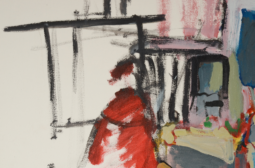 Diane LaTorre Original Oil on Canvas of an Interior with Figure