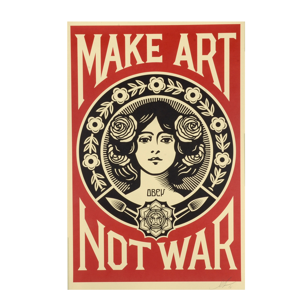 Shepard Fairey Signed 2016 Open Edition Giclée "Make Art Not War"