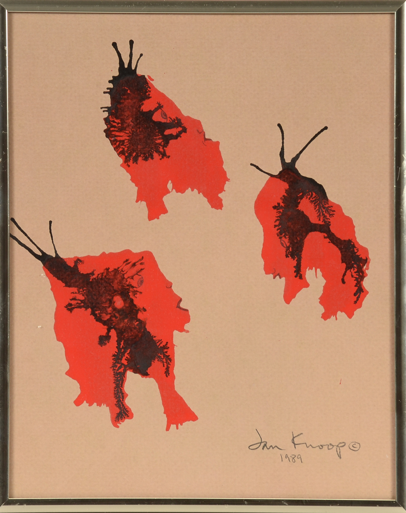 Jan Knoop Original 1989 Mixed Media Painting "Twogether"