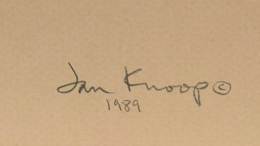 Jan Knoop Original 1989 Mixed Media Painting "Twogether"