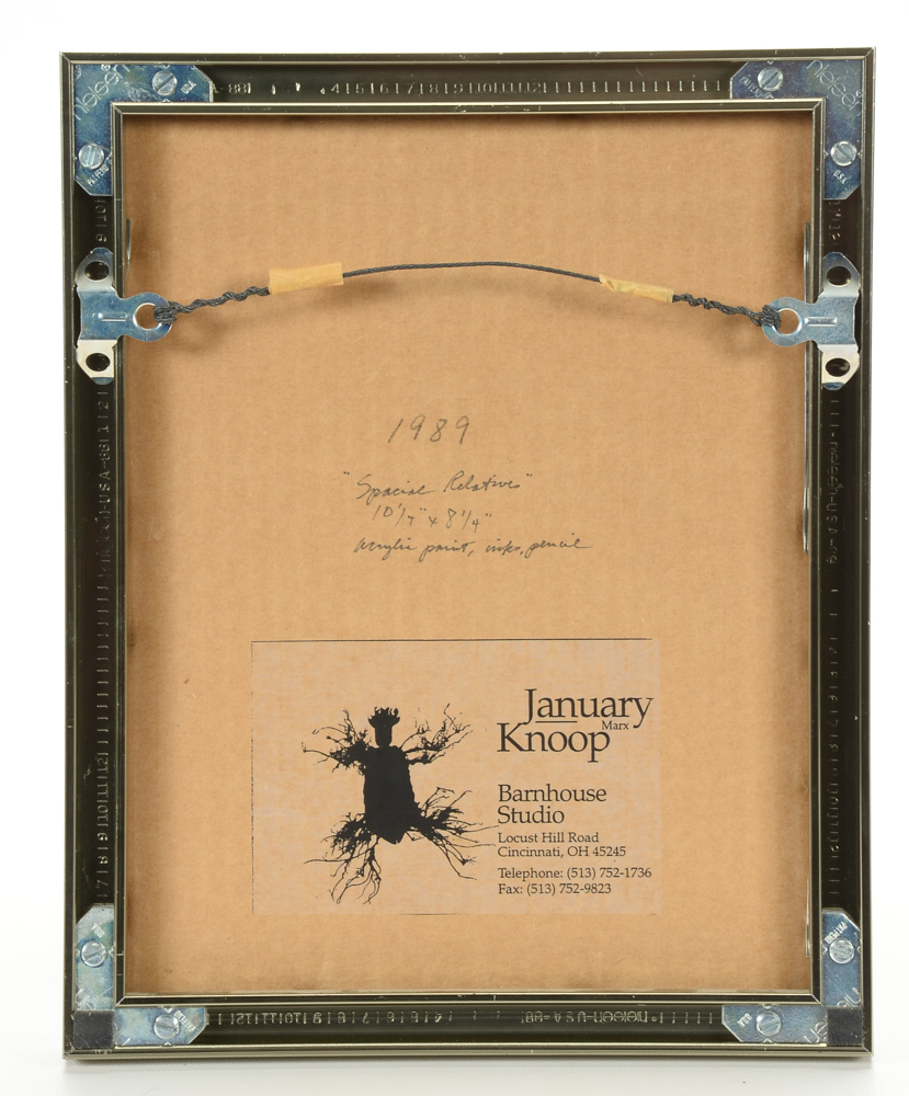 Jan Knoop Original 1989 Mixed Media Painting "Twogether"