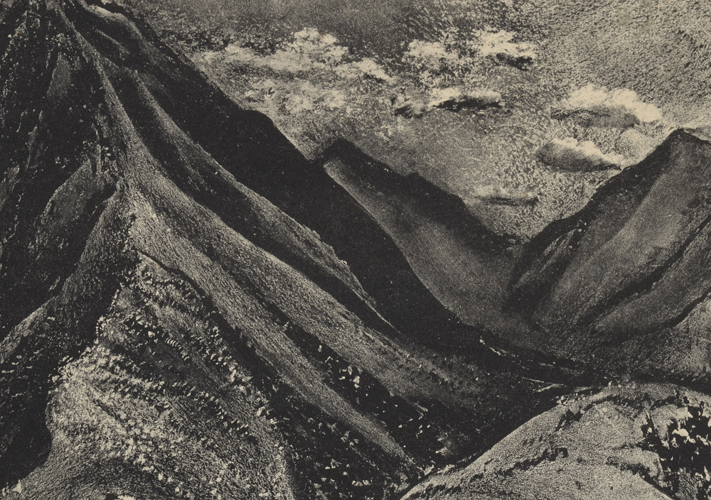 Adolf Dehn 1949 Signed Lithograph "Mountains in Autumn"