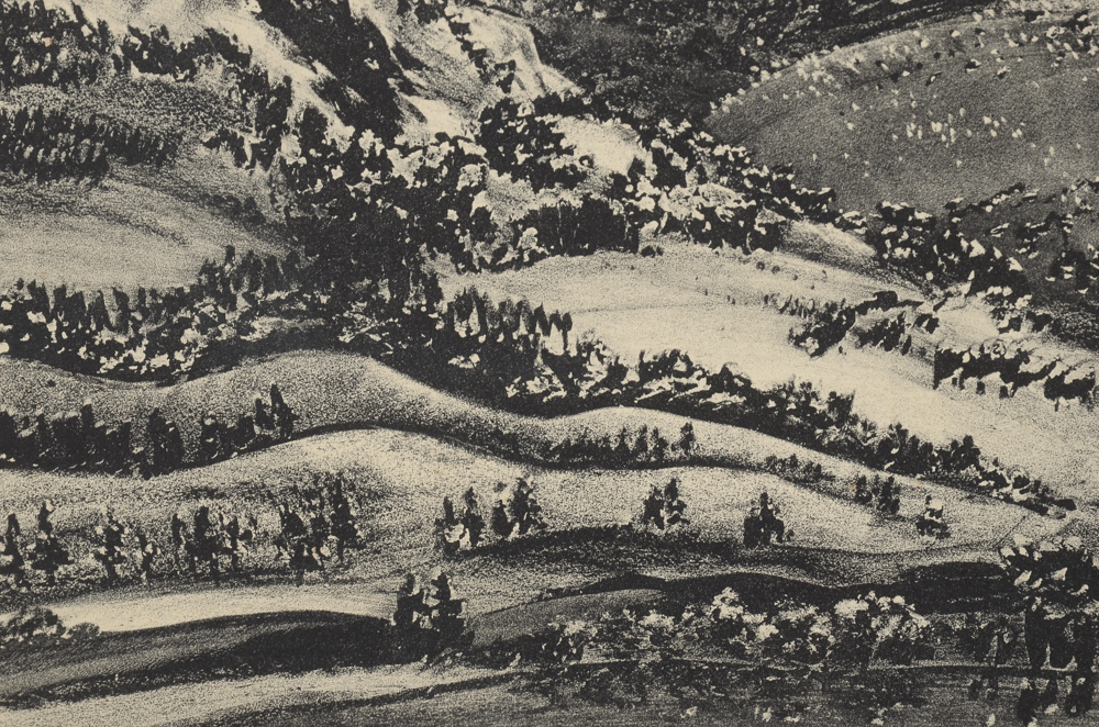 Adolf Dehn 1949 Signed Lithograph "Mountains in Autumn"