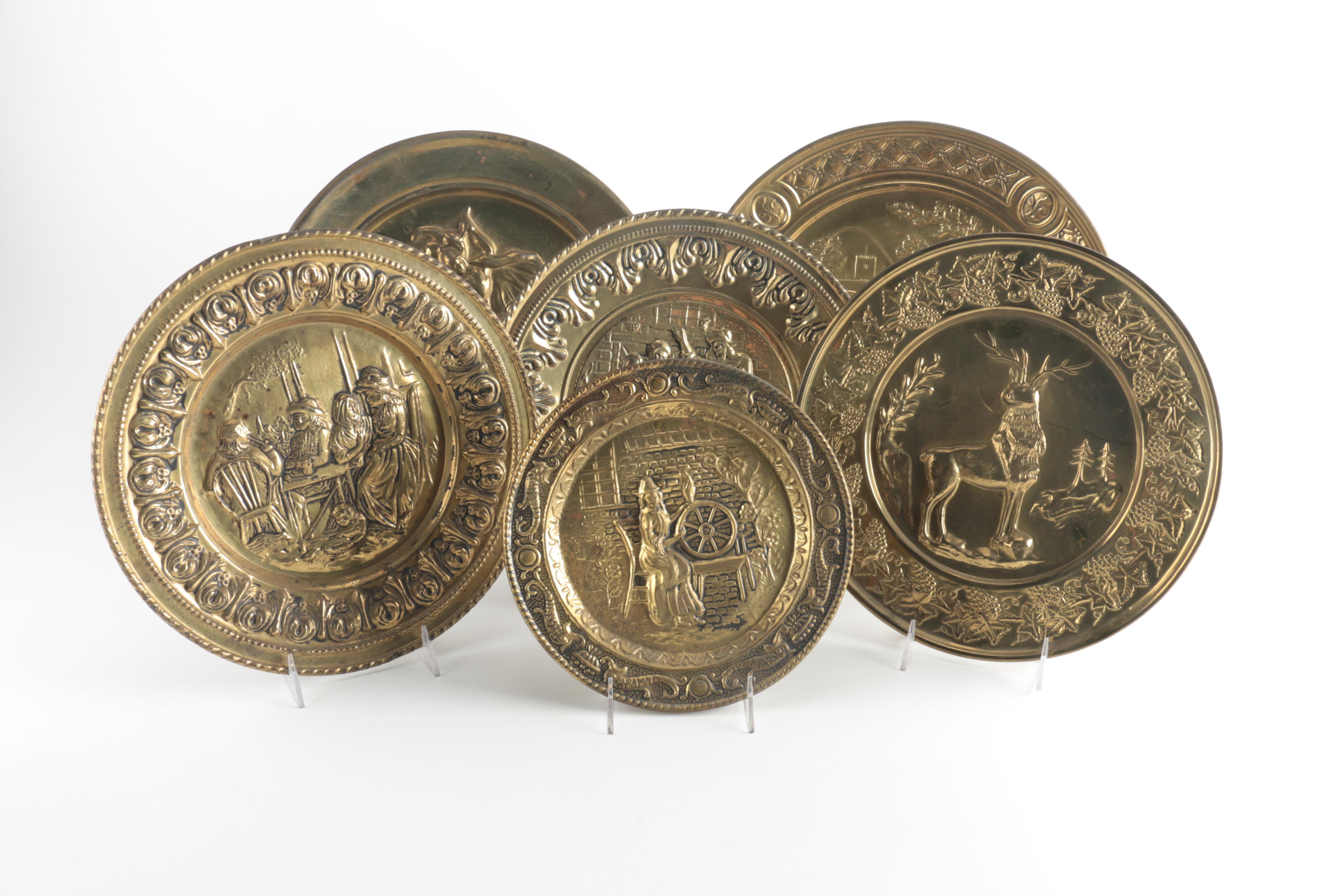 Group Of Brass Tone Plates