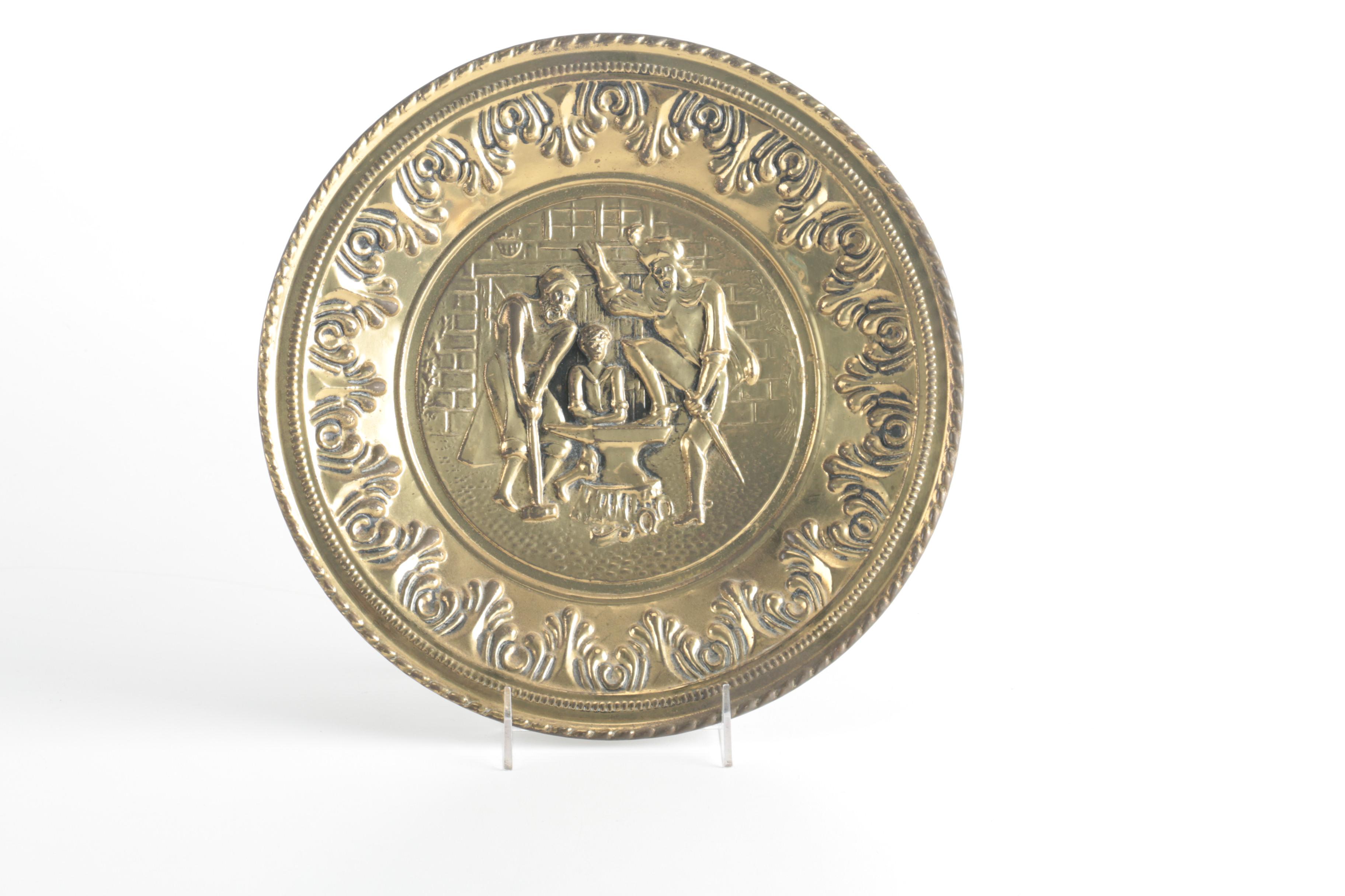 Group Of Brass Tone Plates