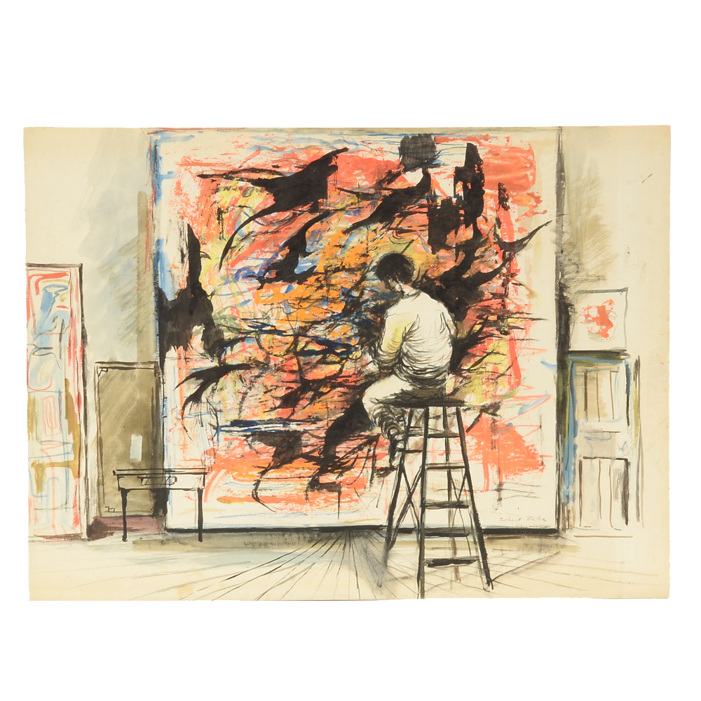 Robert Fabe Original Tempera and Watercolor Painting