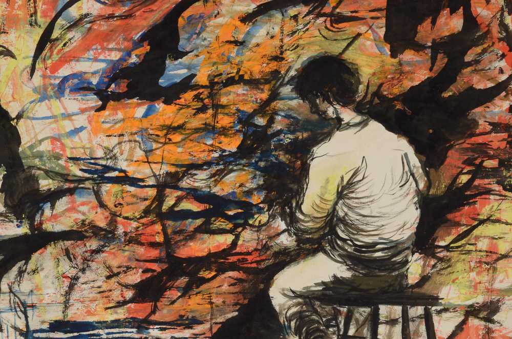 Robert Fabe Original Tempera and Watercolor Painting