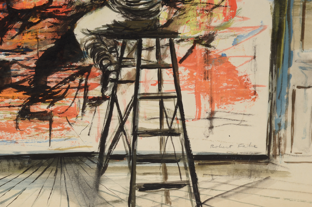 Robert Fabe Original Tempera and Watercolor Painting