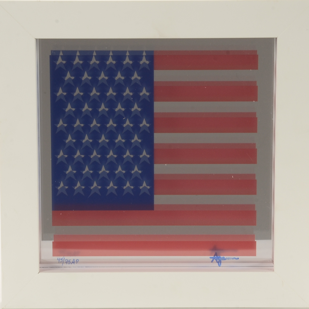 Yaacov Agam Signed Limited Edition Artist's Proof 1976 Serigraph on Mirror "Spirit of America"