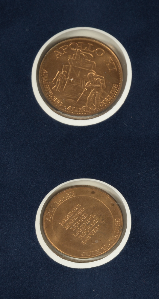 Framed Display of 1969 Neil Armstrong Autograph with COA and other Official NASA Collectibles