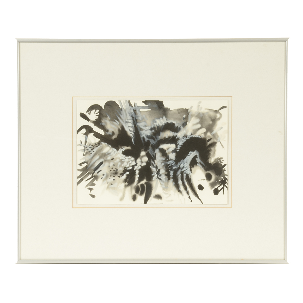 Nancy Fletcher Cassell Original 1988 Sumi Ink & Gouache on Paper "Evening Fantasy"