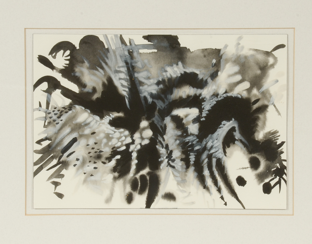 Nancy Fletcher Cassell Original 1988 Sumi Ink & Gouache on Paper "Evening Fantasy"