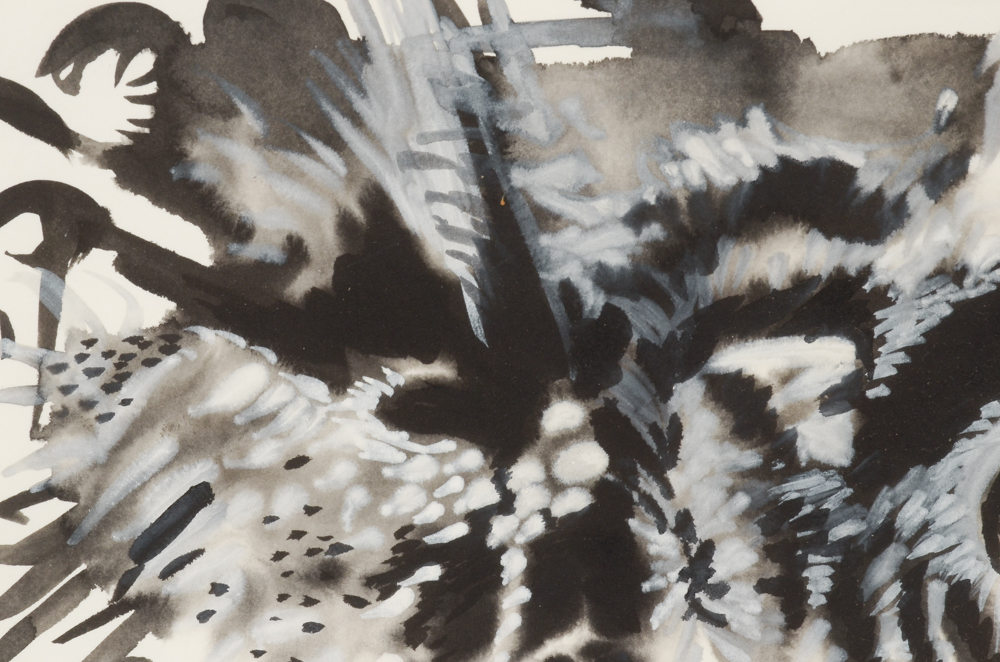 Nancy Fletcher Cassell Original 1988 Sumi Ink & Gouache on Paper "Evening Fantasy"