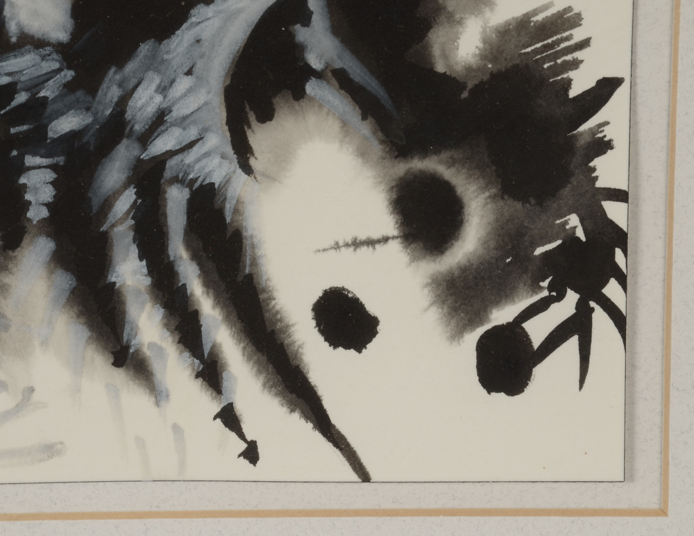 Nancy Fletcher Cassell Original 1988 Sumi Ink & Gouache on Paper "Evening Fantasy"