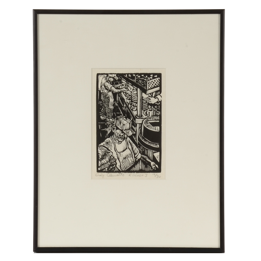 Craig Clements Signed Limited Edition Woodblock "Kitchen 3"