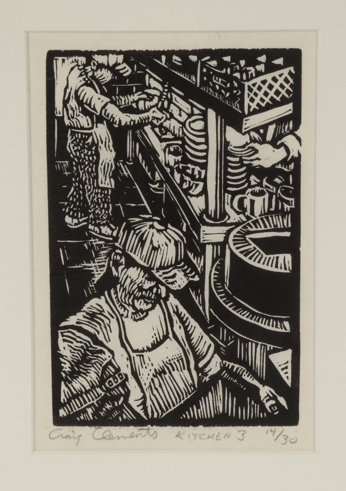 Craig Clements Signed Limited Edition Woodblock "Kitchen 3"