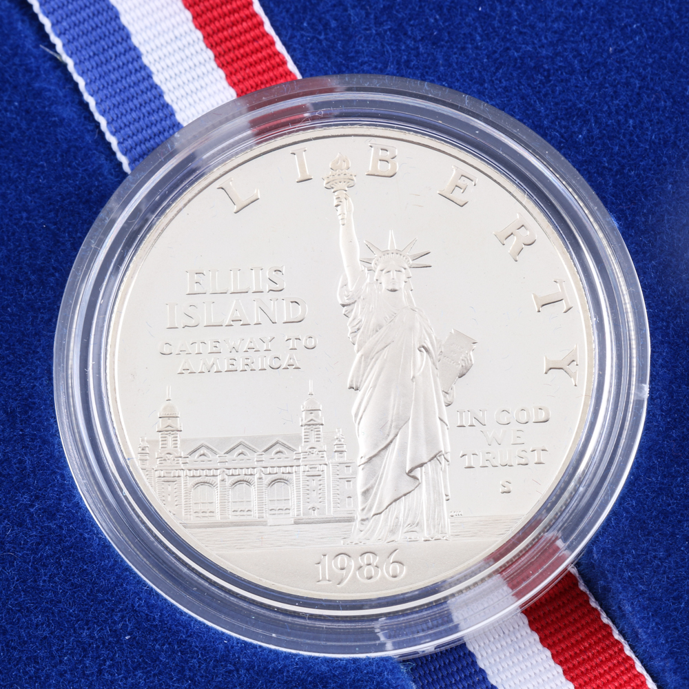1986 Statue of Liberty/Ellis Island Commemorative Proof Silver Dollar