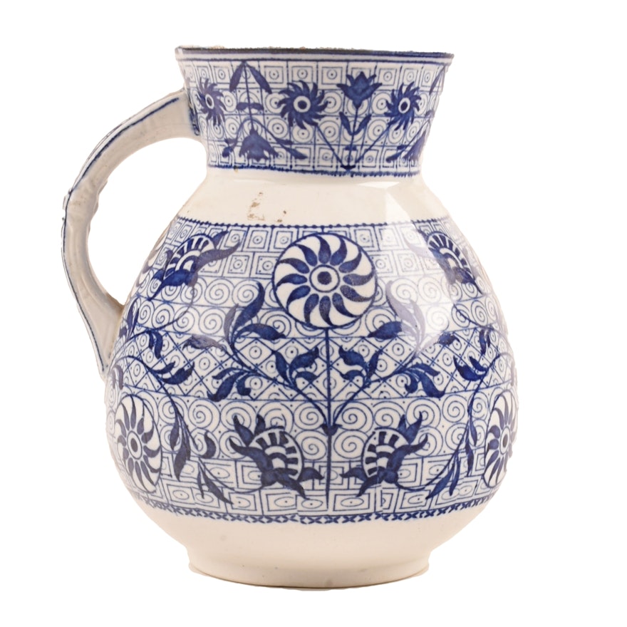 Early Wedgwood Blue and White Pitcher