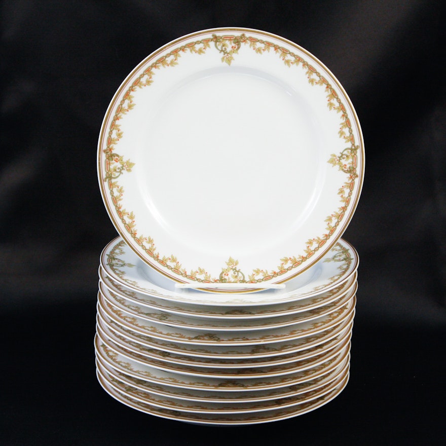 Set of Twelve Haviland & Co. Limoges France Porcelain Dessert Plates