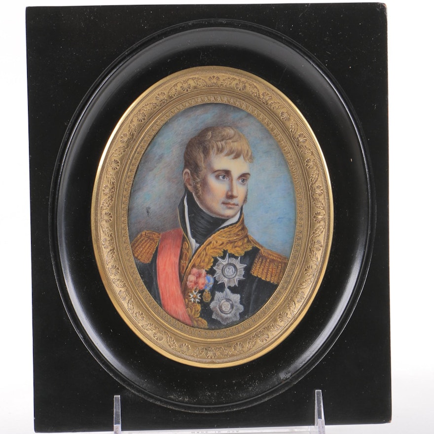 Portrait of Napoleon as a Young Man Gouache Painting