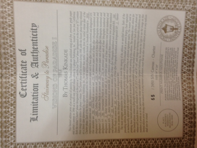 Thomas Kinkade Limited Edition Offset Lithograph on Canvas "Stairway To Paradise"