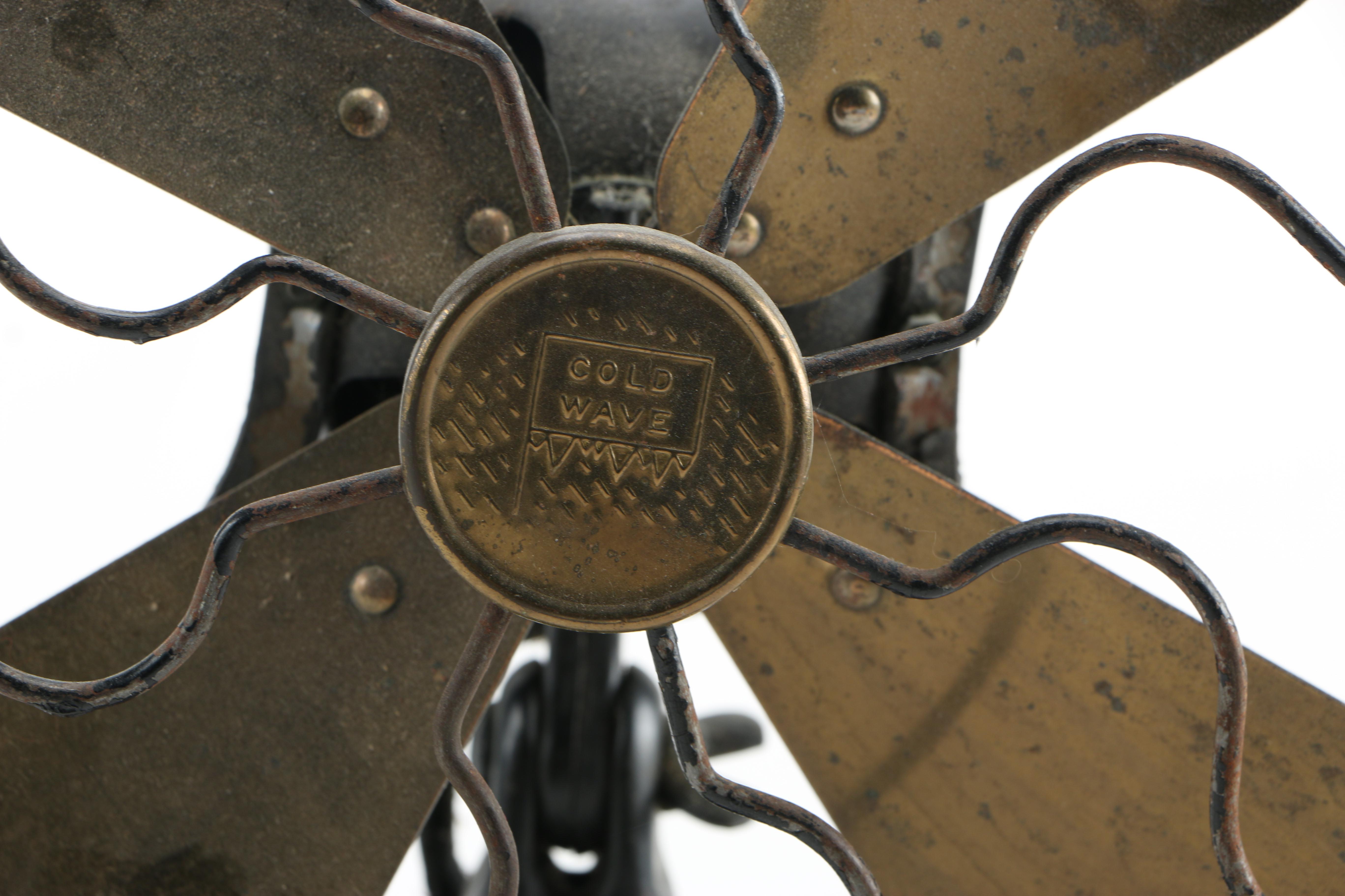 Vintage Gold Wave Fan and Clock