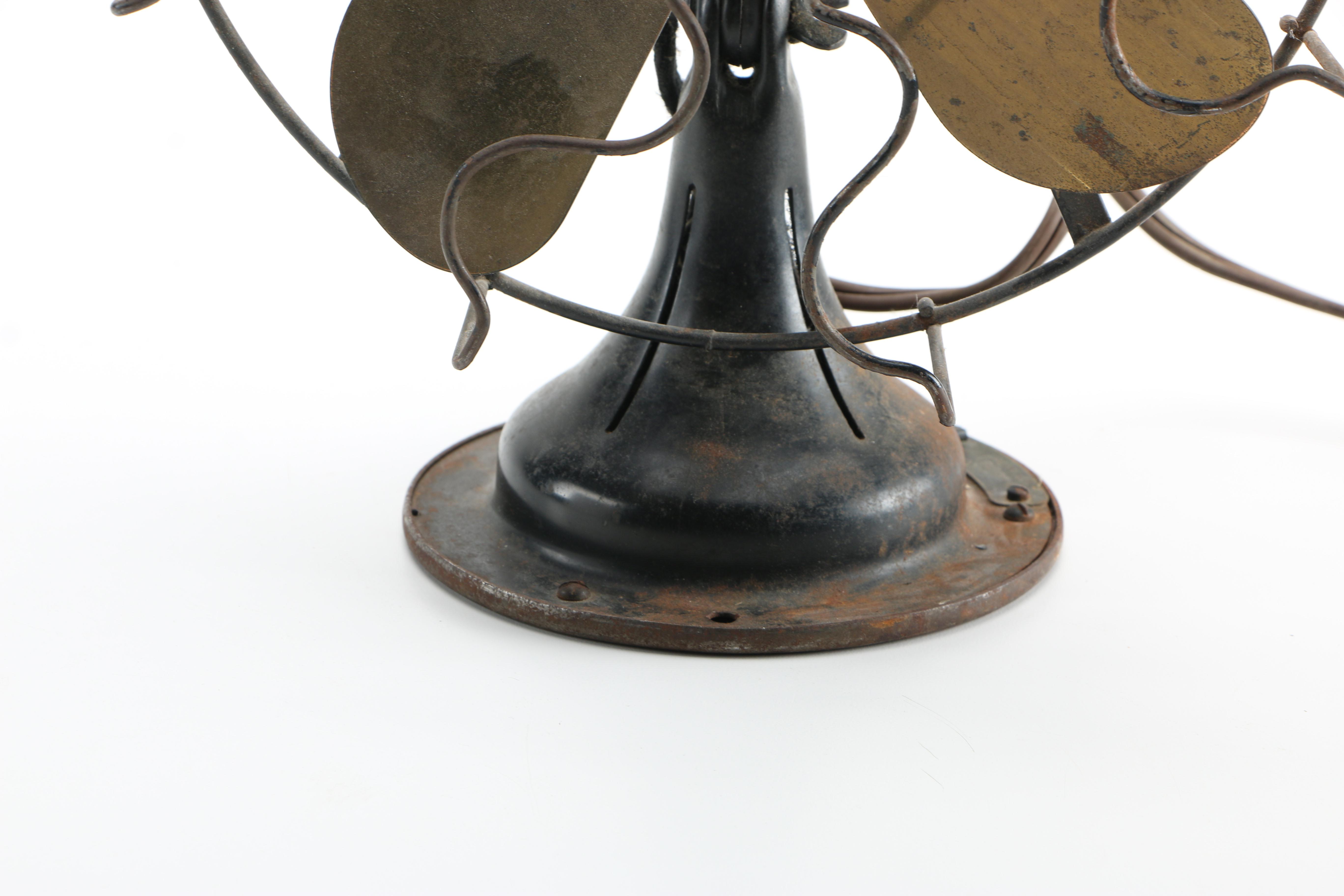 Vintage Gold Wave Fan and Clock