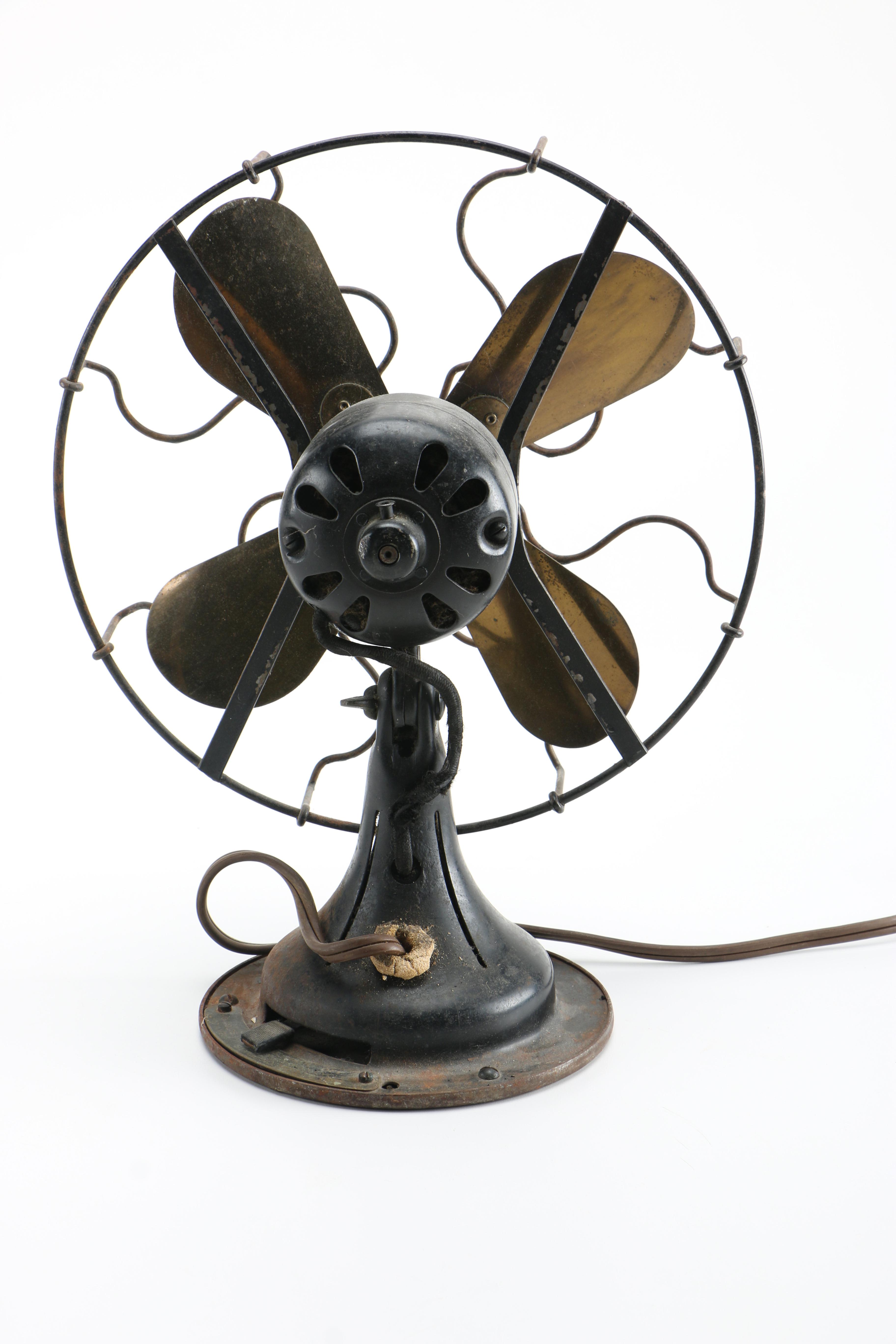 Vintage Gold Wave Fan and Clock