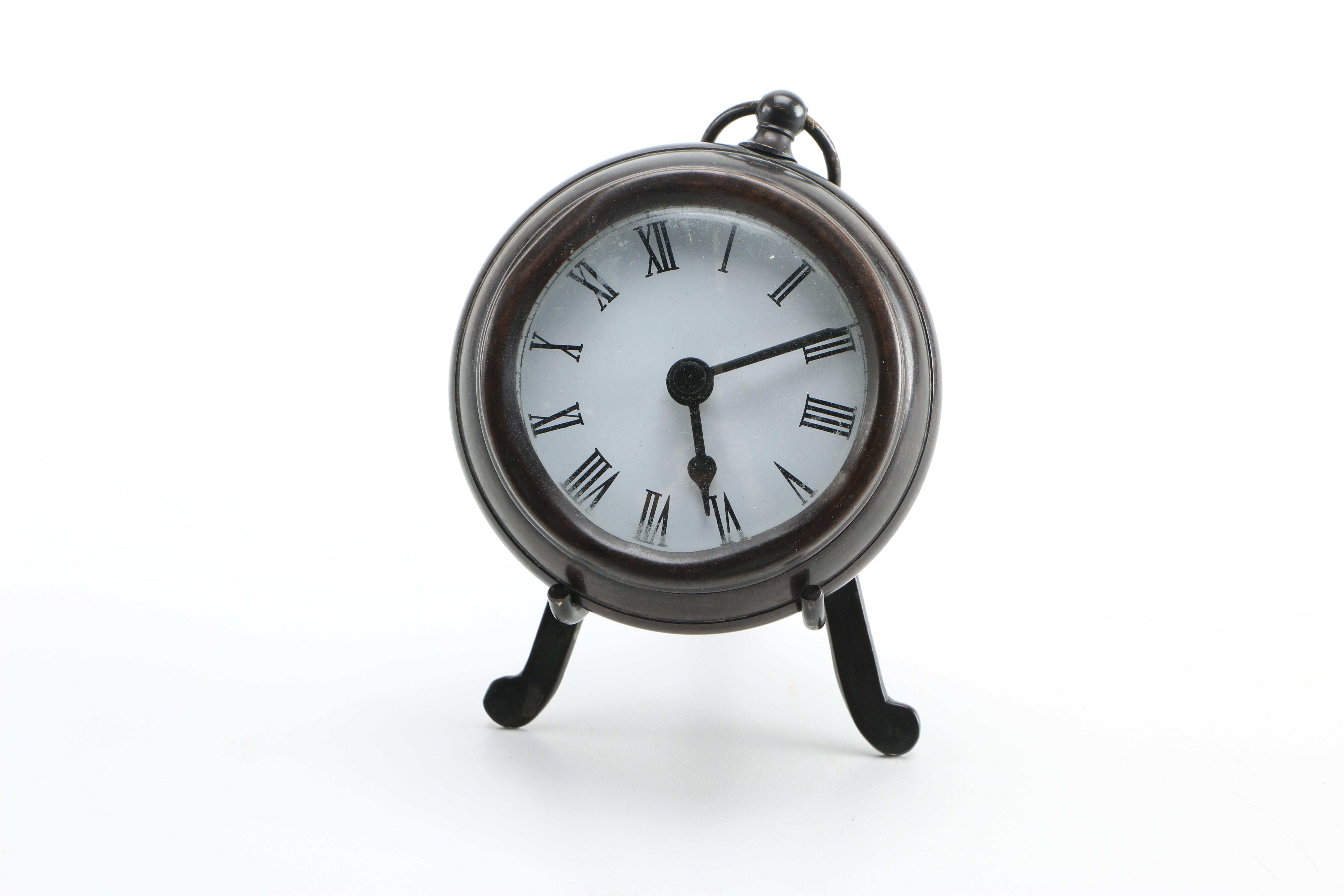 Vintage Gold Wave Fan and Clock