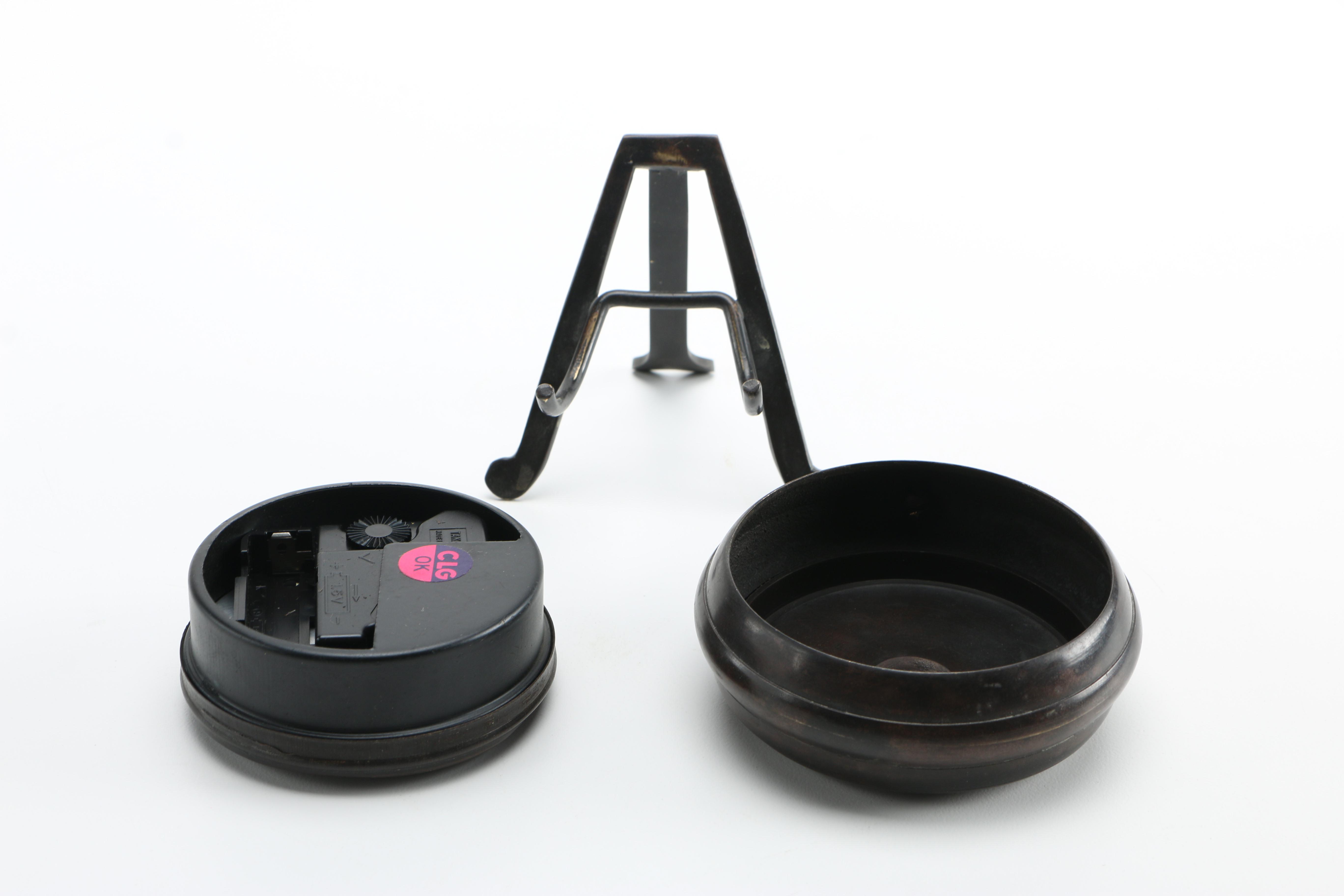 Vintage Gold Wave Fan and Clock