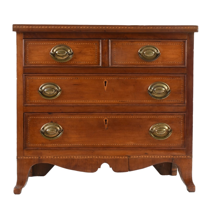 Miniature Federal Period Cherry Chest of Drawers, Circa 1800