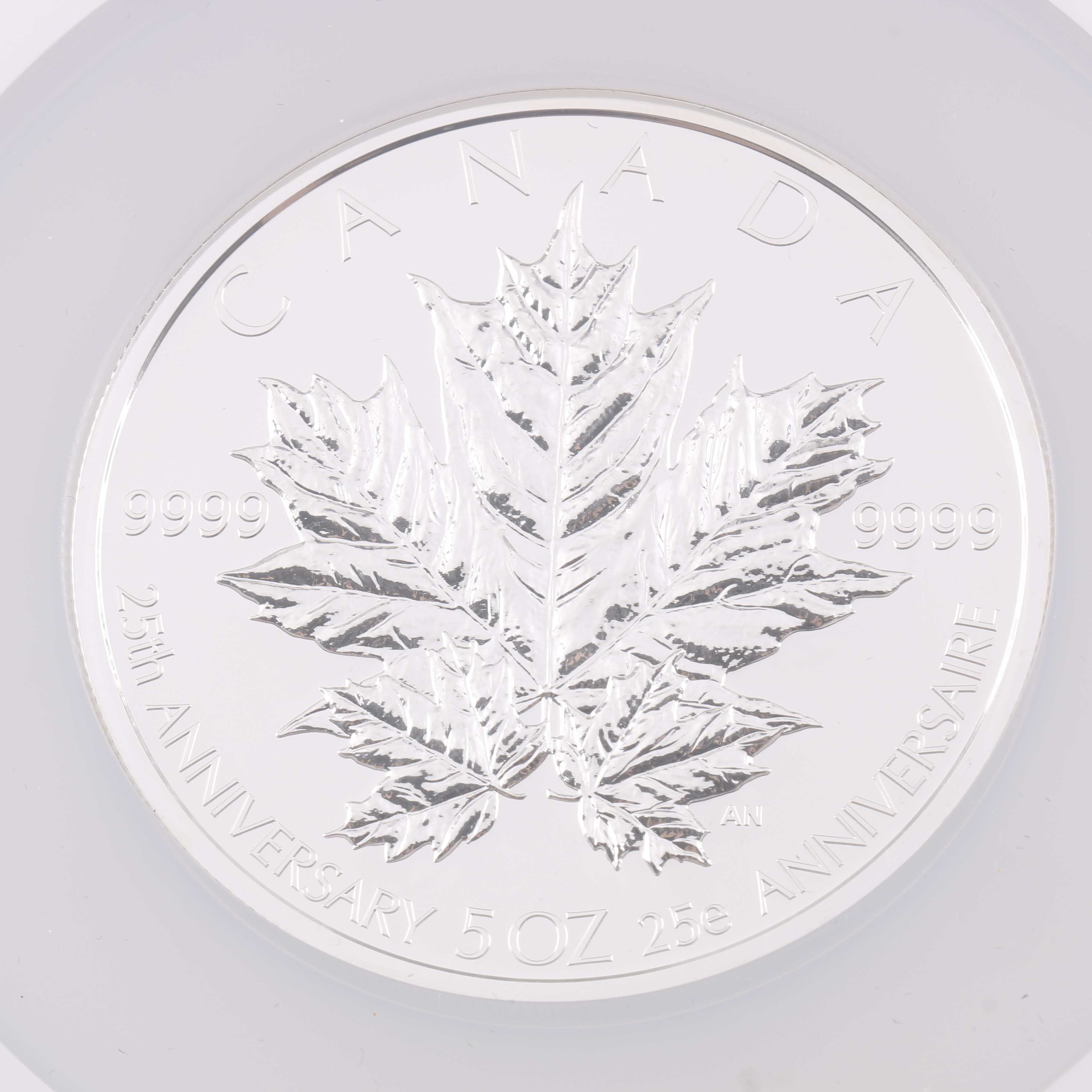 Encapsulated and Graded PF69 (by NGC) 2013 Canadian Fifty Dollar Five Ounce Silver Coin