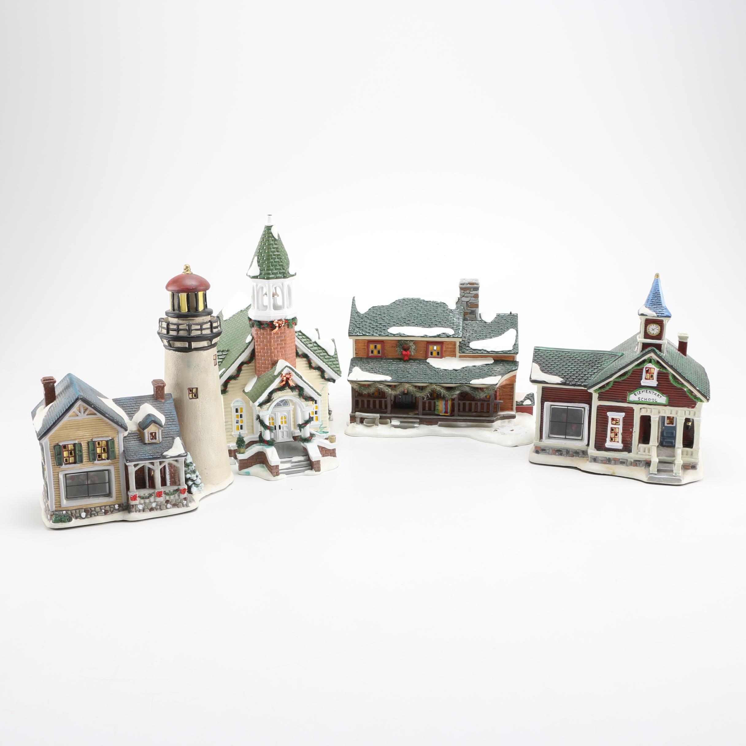 Department 56 Ceramic "Snow Village" Model Buildings