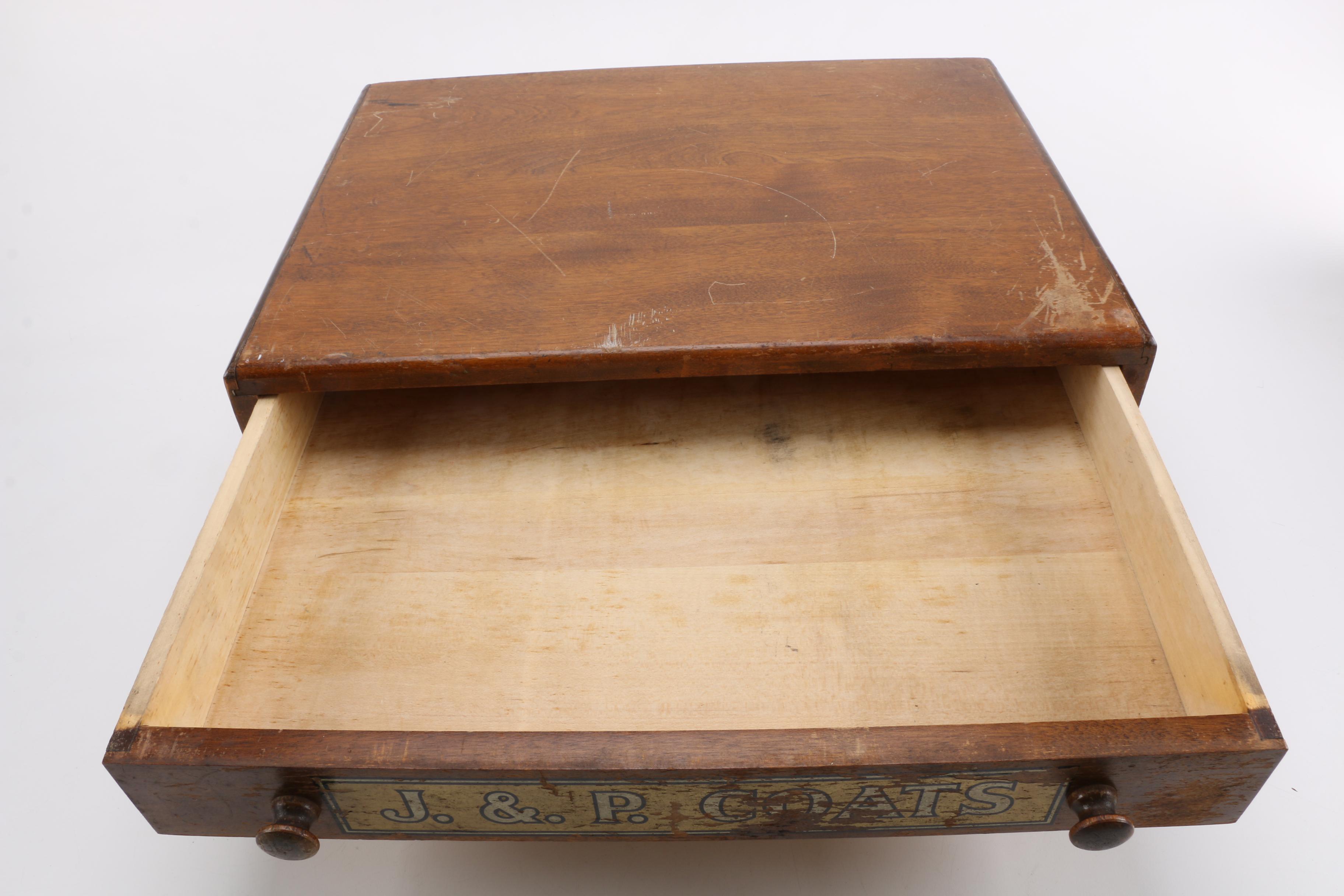 Vintage J. & P. Coats Wooden Thread Box