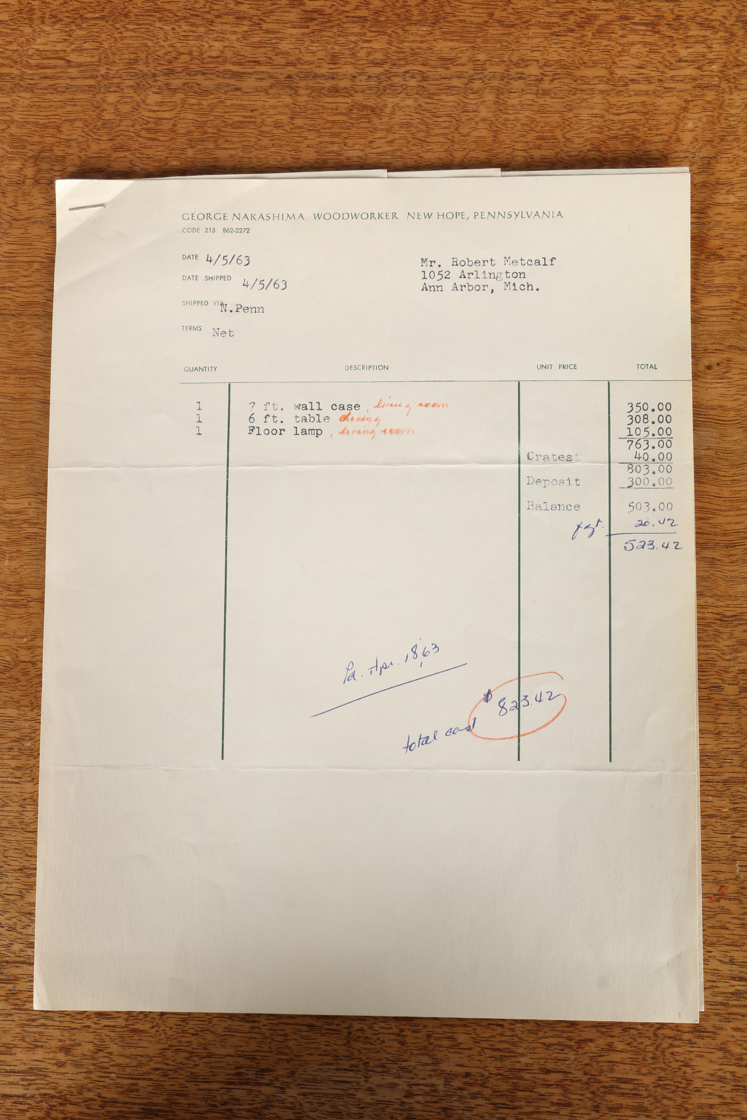 Vintage George Nakashima "Frenchman's Cove II" Dining Table With Provenance