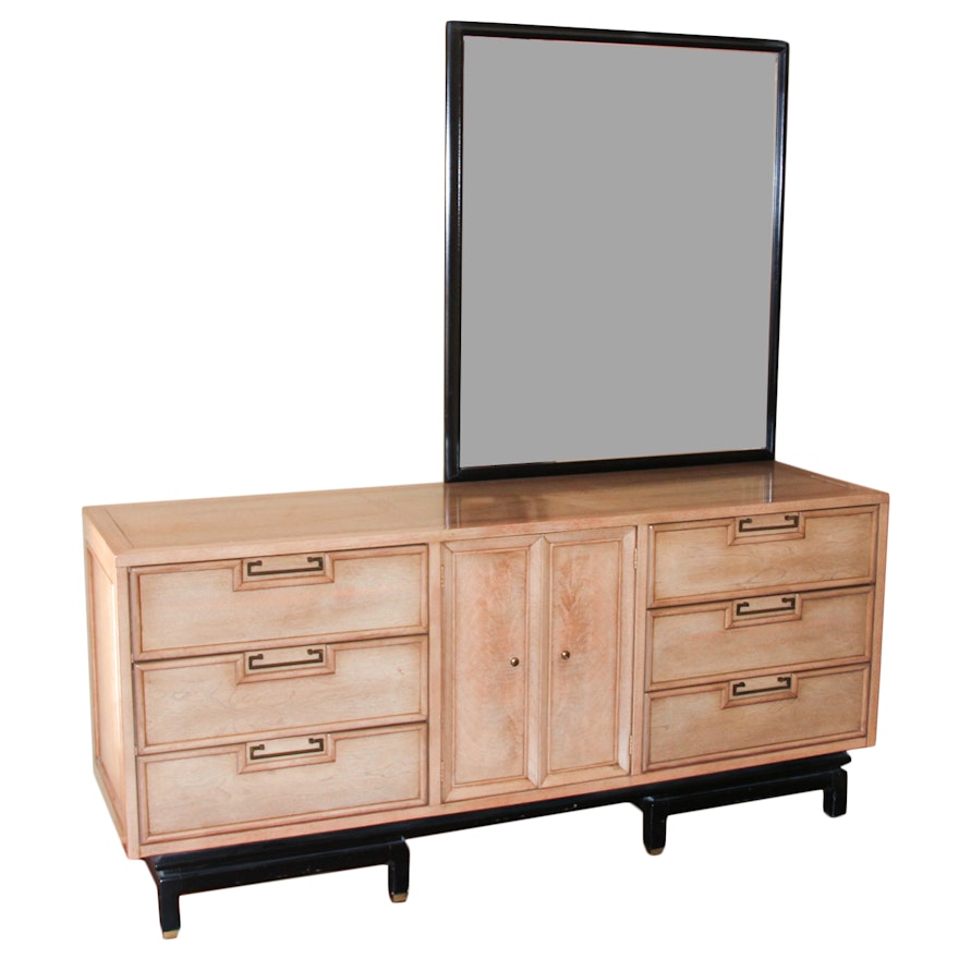 Contemporary Wooden Dresser with Mirror