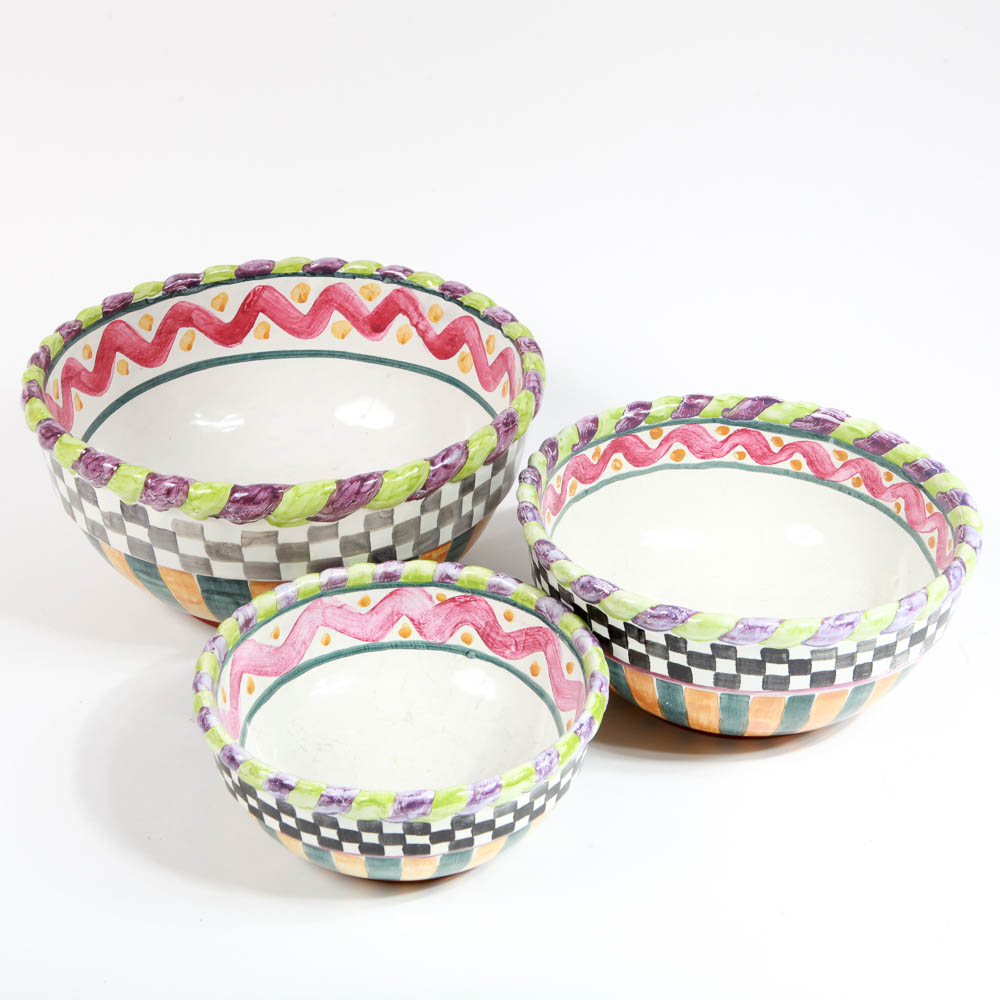 MacKenzie-Childs "Piccadilly" Mixing Bowls