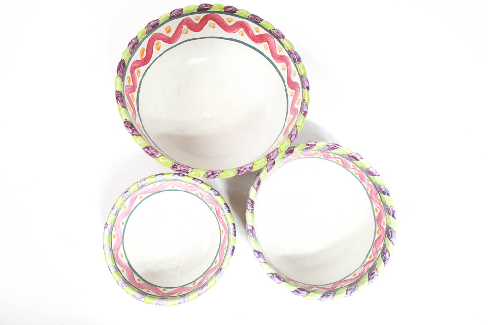 MacKenzie-Childs "Piccadilly" Mixing Bowls