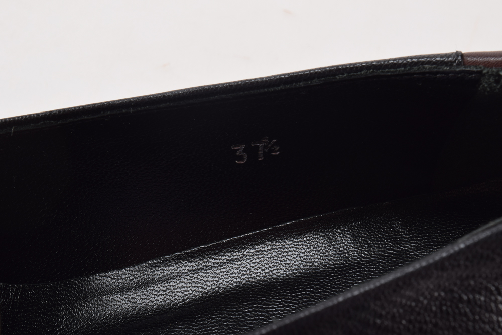 Prada Black and Brown Leather Loafers