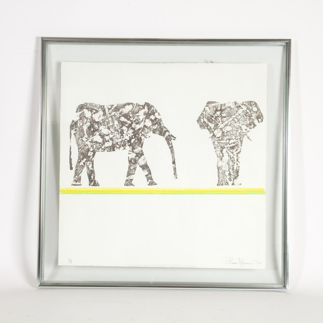 Limited Edition Relief Print of Elephants