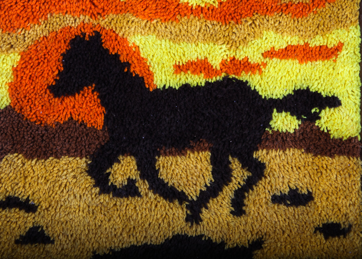 Framed Handmade Equestrian Themed Rug