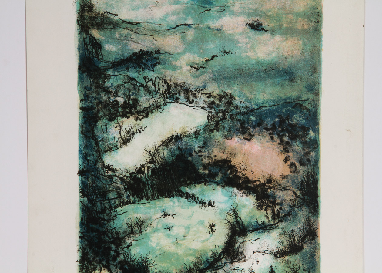 Bernard Gantner Lithograph on Paper "Les Vosges en Hiver"